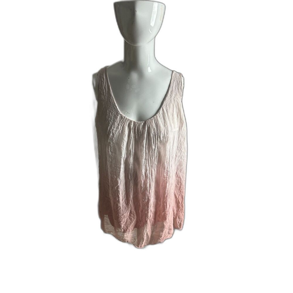 Giusy Silk Top for Women Sz M Sleeveless Gradient Pink Lined AS IS